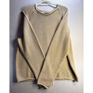 J.CREW Mercantile Beige Crewneck Raglan 100% Cotton Knit Pullover Sweater 2X